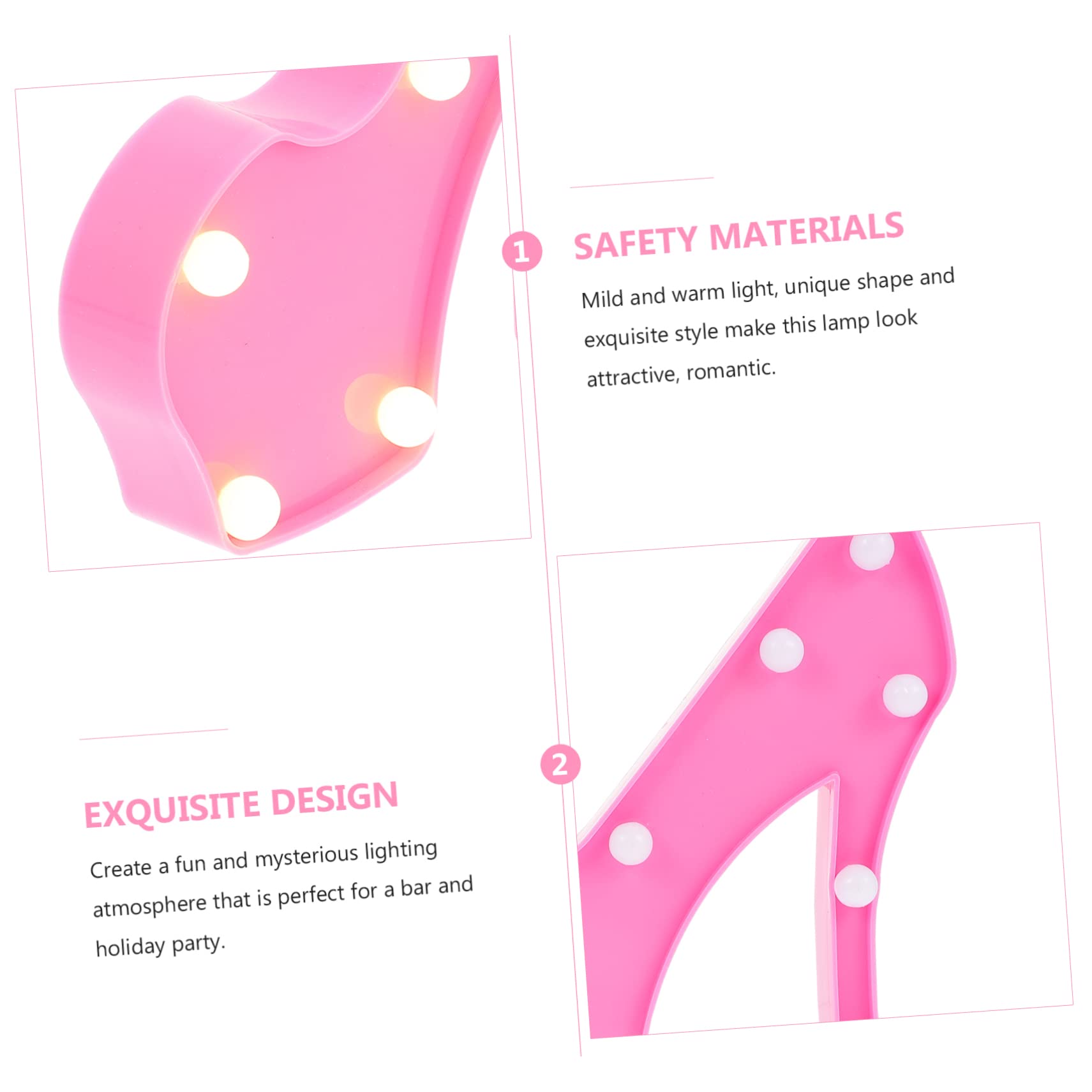 Angoily Unique High Heel Shaped LED Night Lamp - Romantic Bedroom Decor, Terrace & Garden Lighting, Festival Decoration - Safe & Durable Material for Women's Gift & Home Ambiance