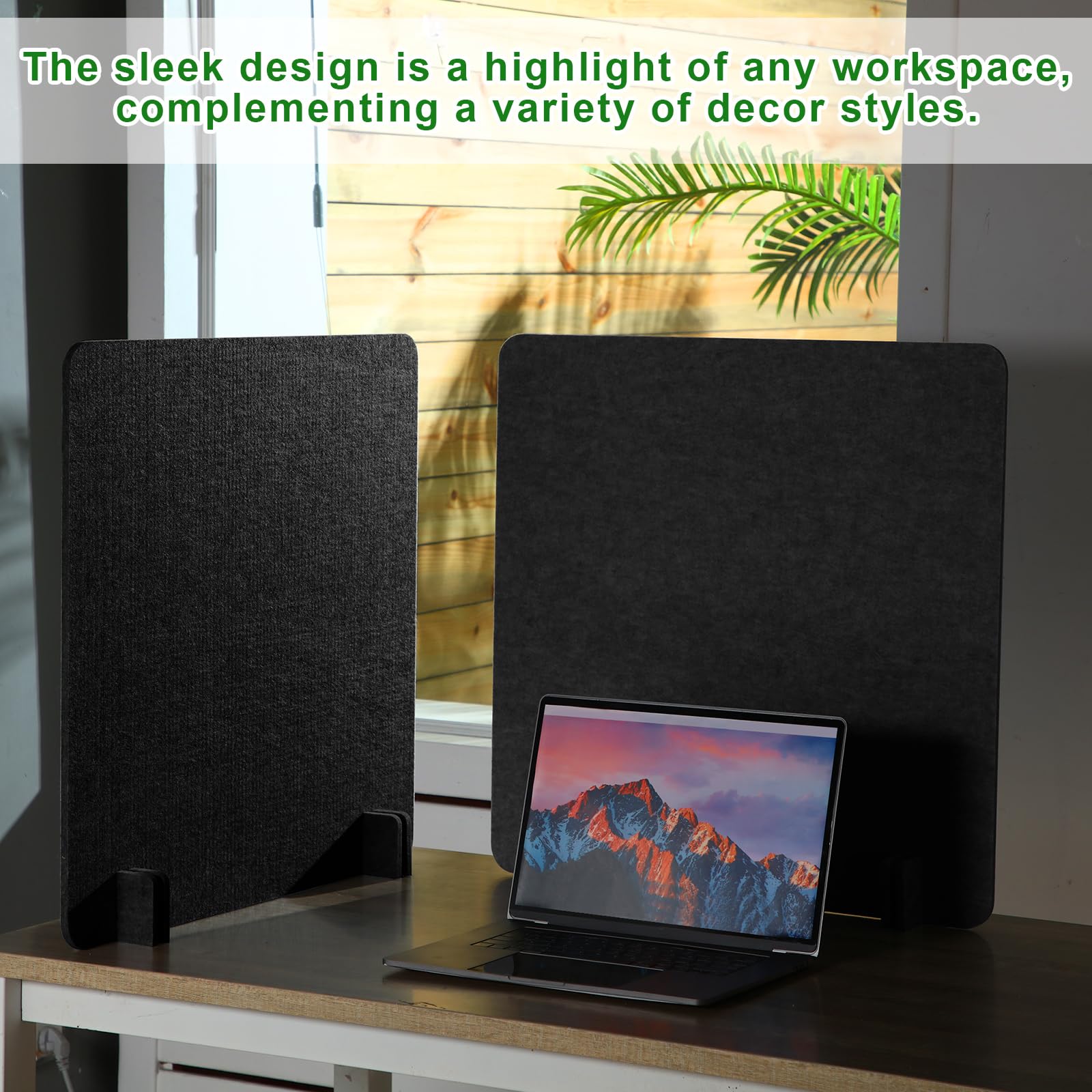 Kisston 6 Pack Acoustic Desk Dividers 24x24 Inches - Freestanding Office Privacy Panels for Noise Reduction & Visual Distraction Control - Ideal for Students, Reception Areas & Open Workspaces (Dark Gray)