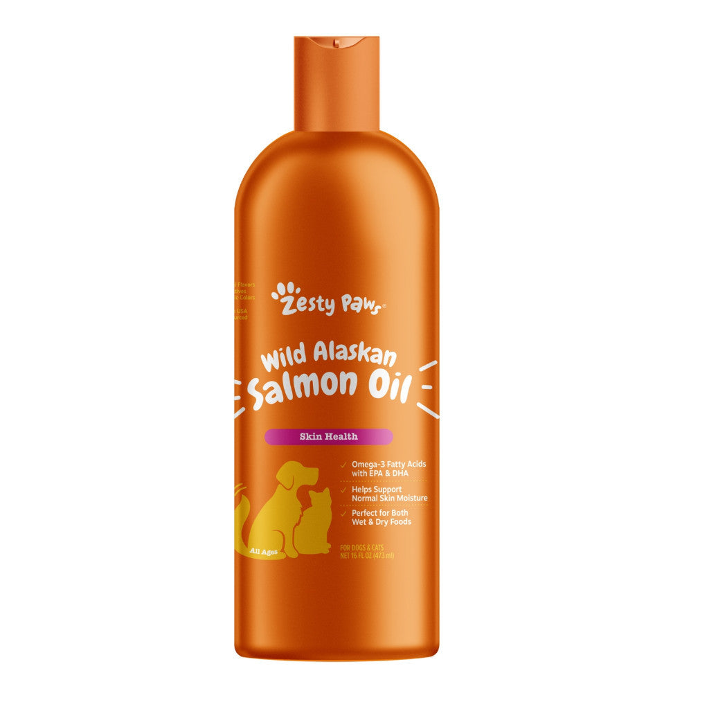 Premium Wild Alaskan Salmon Oil for Dogs & Cats - Omega 3 EPA DHA Supplement (8oz, 16oz, 32oz) | Supports Skin, Coat & Joint Health | Mixes Easily with Wet or Dry Food | Great for Daily Nutrition & Immune Support