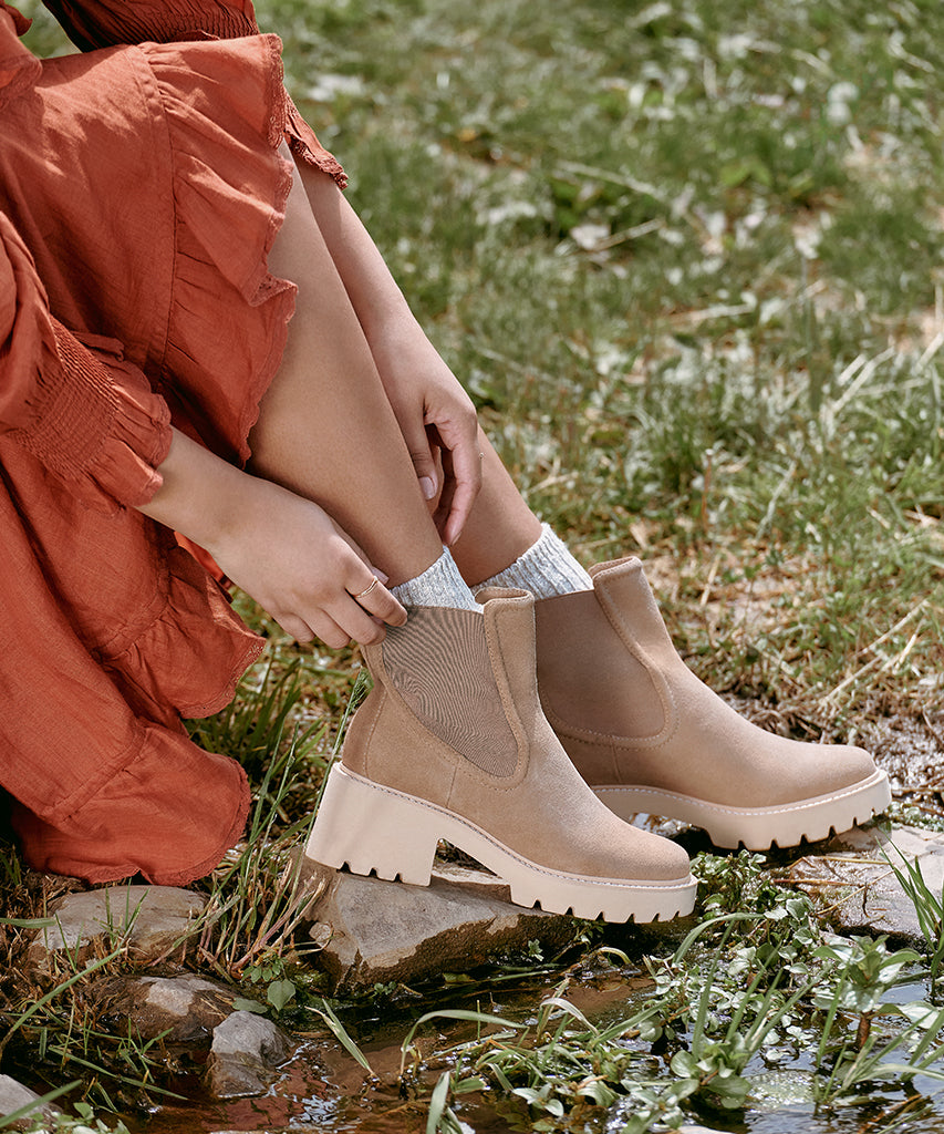 HAWK H20 WIDE BOOTIES - Waterproof Mushroom Suede Booties for Women - Perfect for Hiking, Outdoor Adventures & Winter Fashion