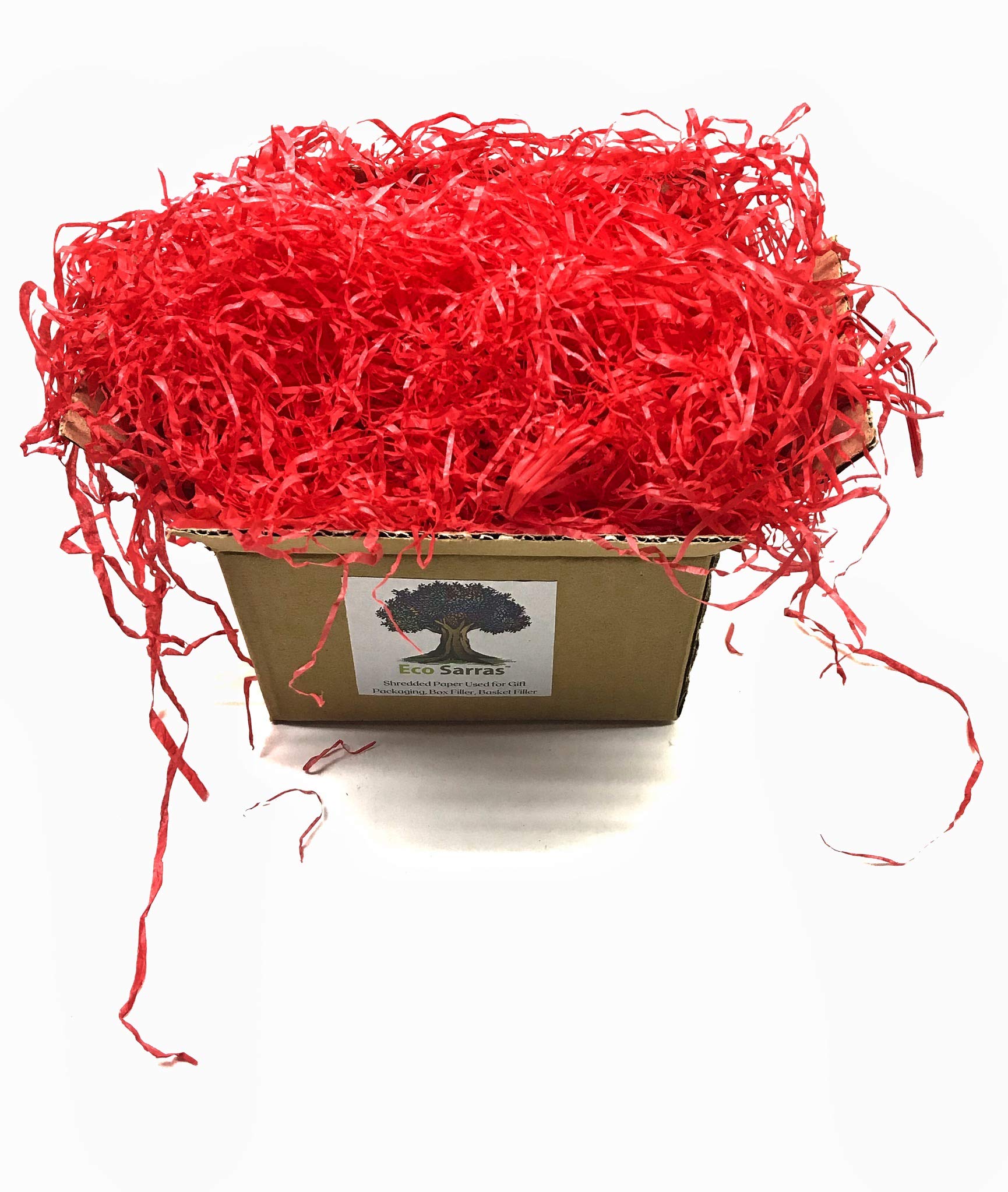 Eco-Friendly Shredded Paper Grass - 200g Gift Box & Basket Filler, Decorative Packaging Material for Parties, Easter, Christmas & DIY Crafts (Red)