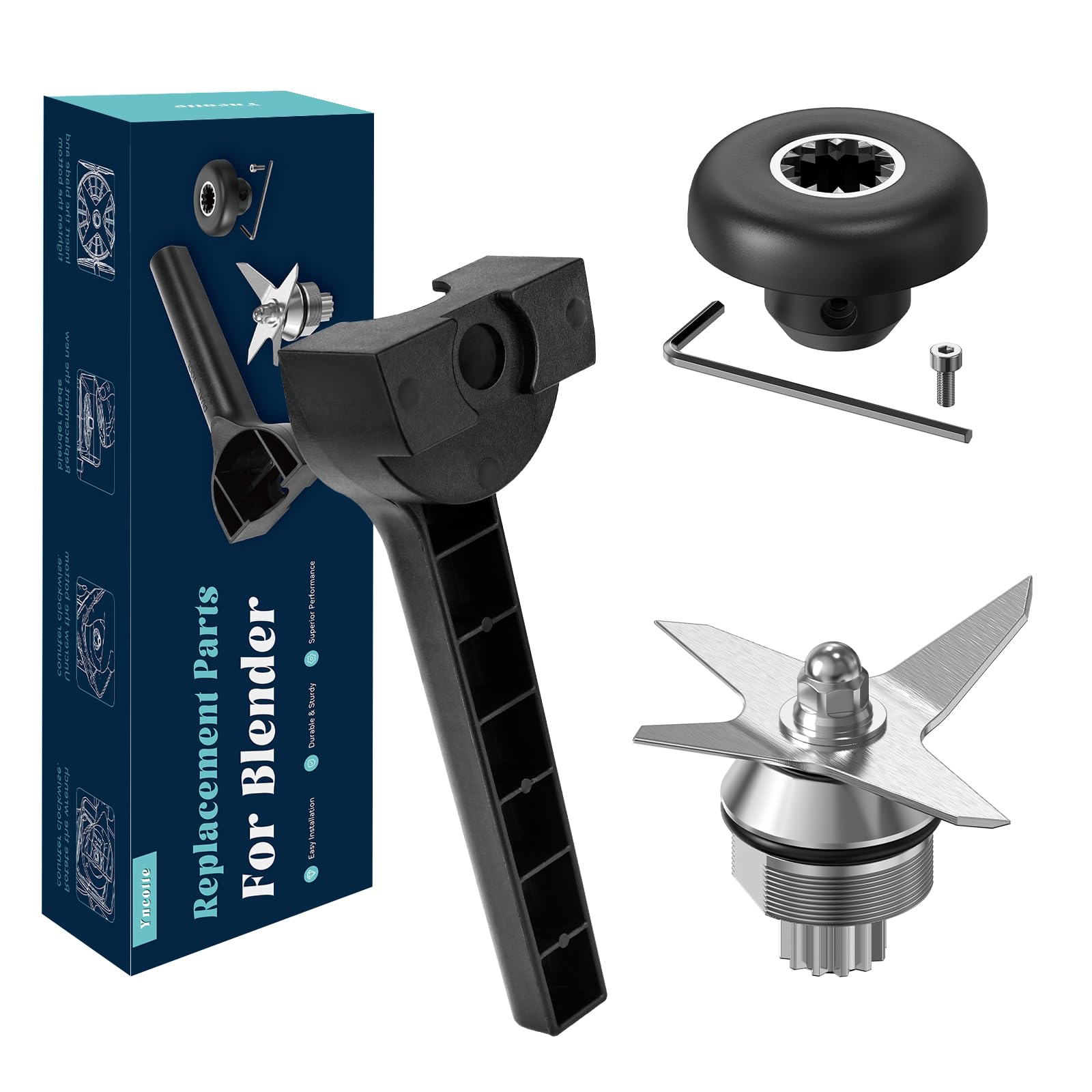 Vitamix Blade Replacement Parts - Compatible with 64oz & 32oz Containers - Wet Blender Blade Assembly with Wrench & Drive Socket - Perfect for Smoothies, Juices, and Food Prep