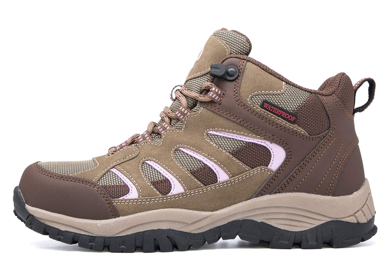 Women's Brown Oak Waterproof Hiking Boots - Lightweight Trekking & Camping Shoes for Outdoor Adventures, Walking & Work