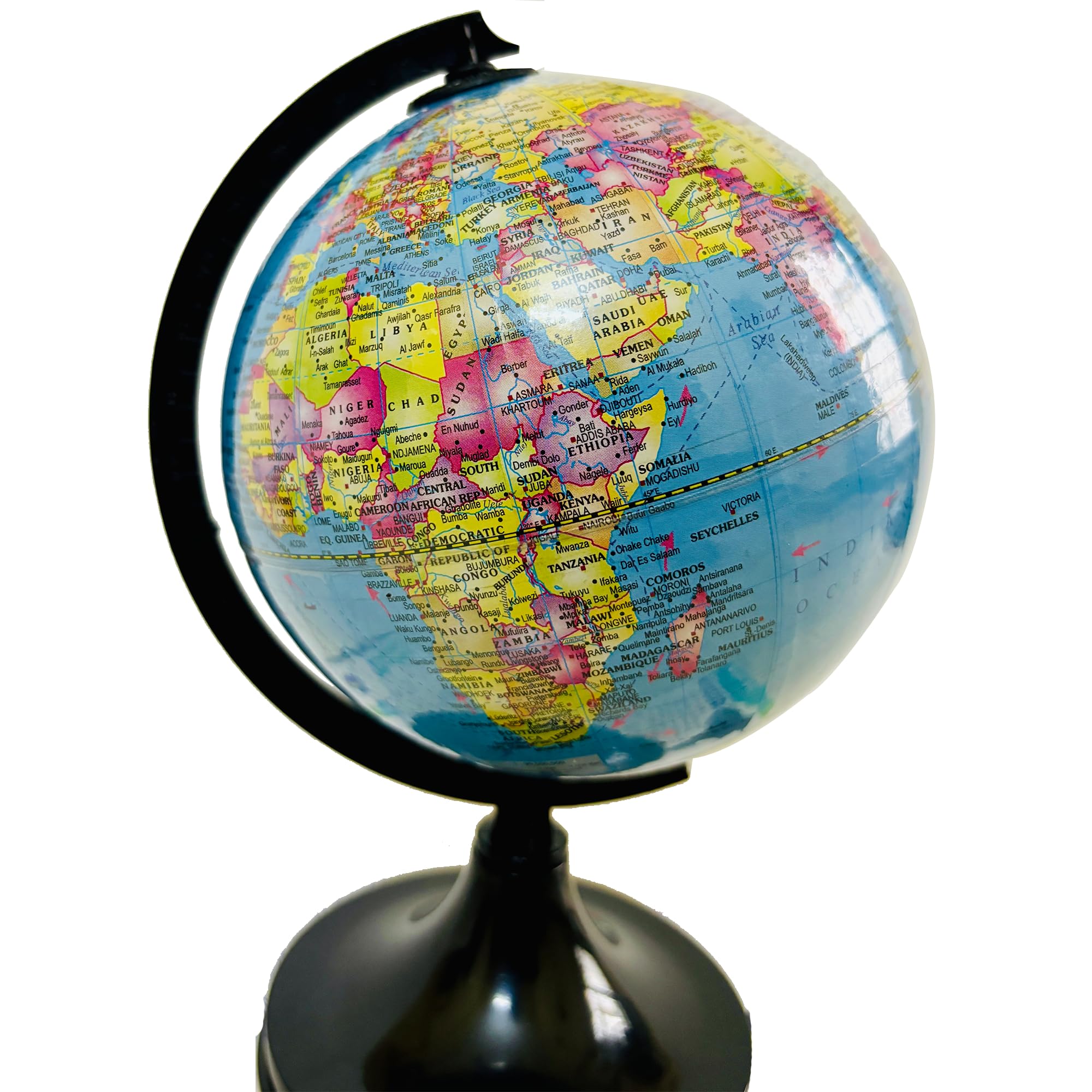 5-Inch Rotating World Globe - Educational Geography Desk Decor for Kids & Adults | Perfect for Classroom, Office & Home Study Decorations