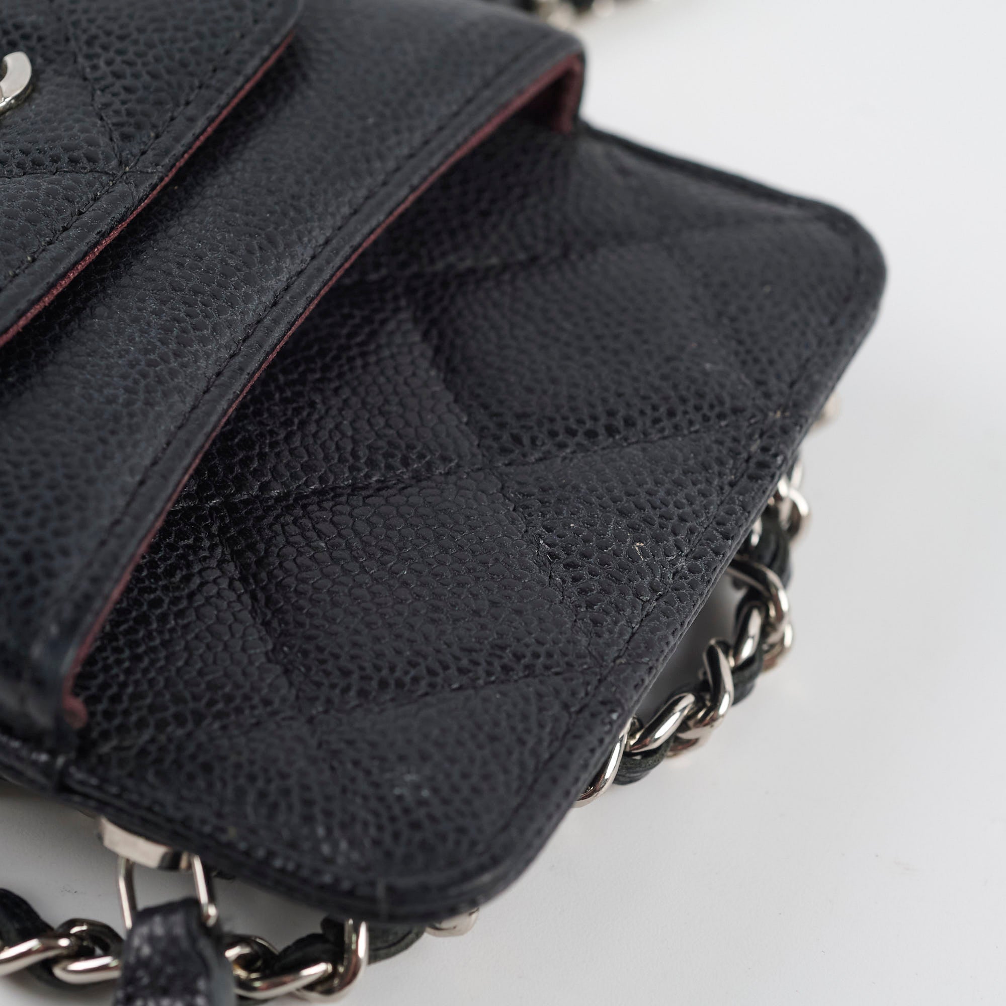 Chanel Phone Pouch Bag - Black Caviar Leather with Silver Hardware | Luxury Crossbody for iPhone | Perfect for Evening Out & Daily Use