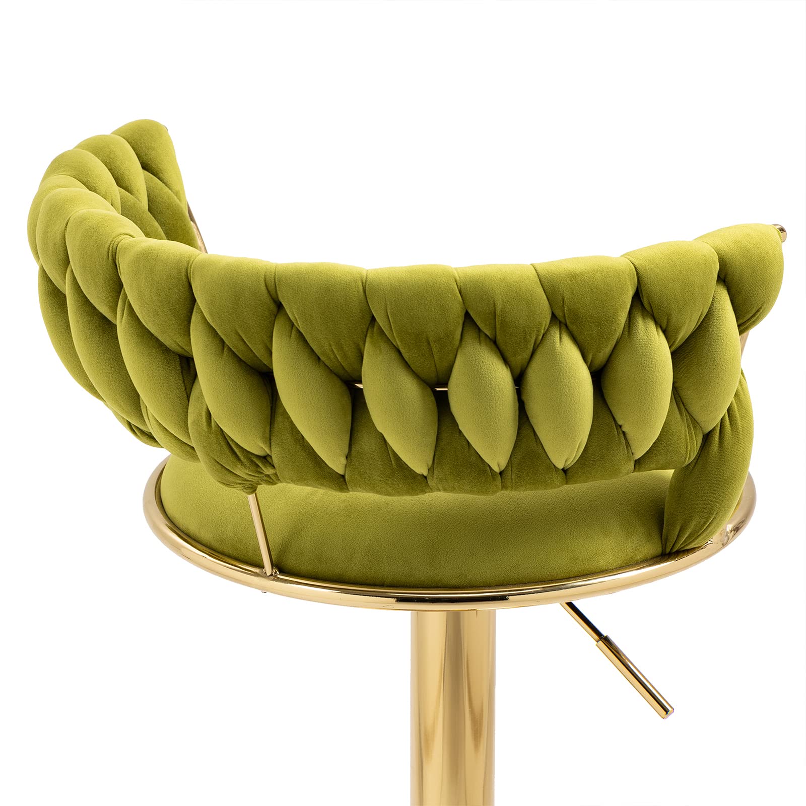 Modern Velvet Swivel Bar Stools with Backrest & Footrest - Adjustable Height Counter Stools for Kitchen, Dining Room, Bar - Set of 2, Cyber Celebrity Recommended - Perfect for Entertaining, Breakfast Nooks & Small Space Dining