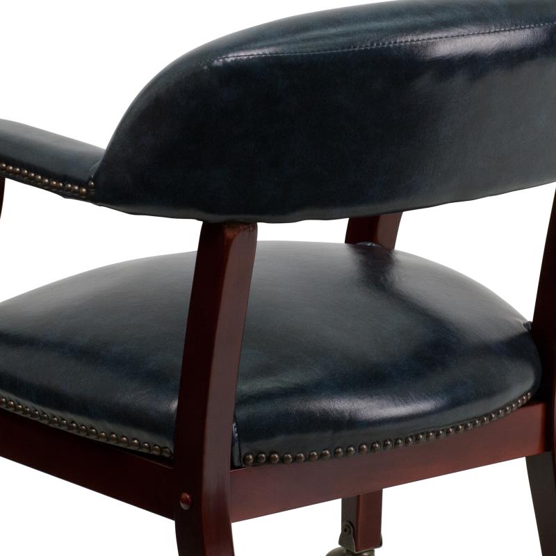 Premium FLASH Vinyl Conference Chair with Accent Nailhead Trim & Smooth-Rolling Casters - Ergonomic Office Chair for Executive Meetings, Home Office & Professional Workspaces