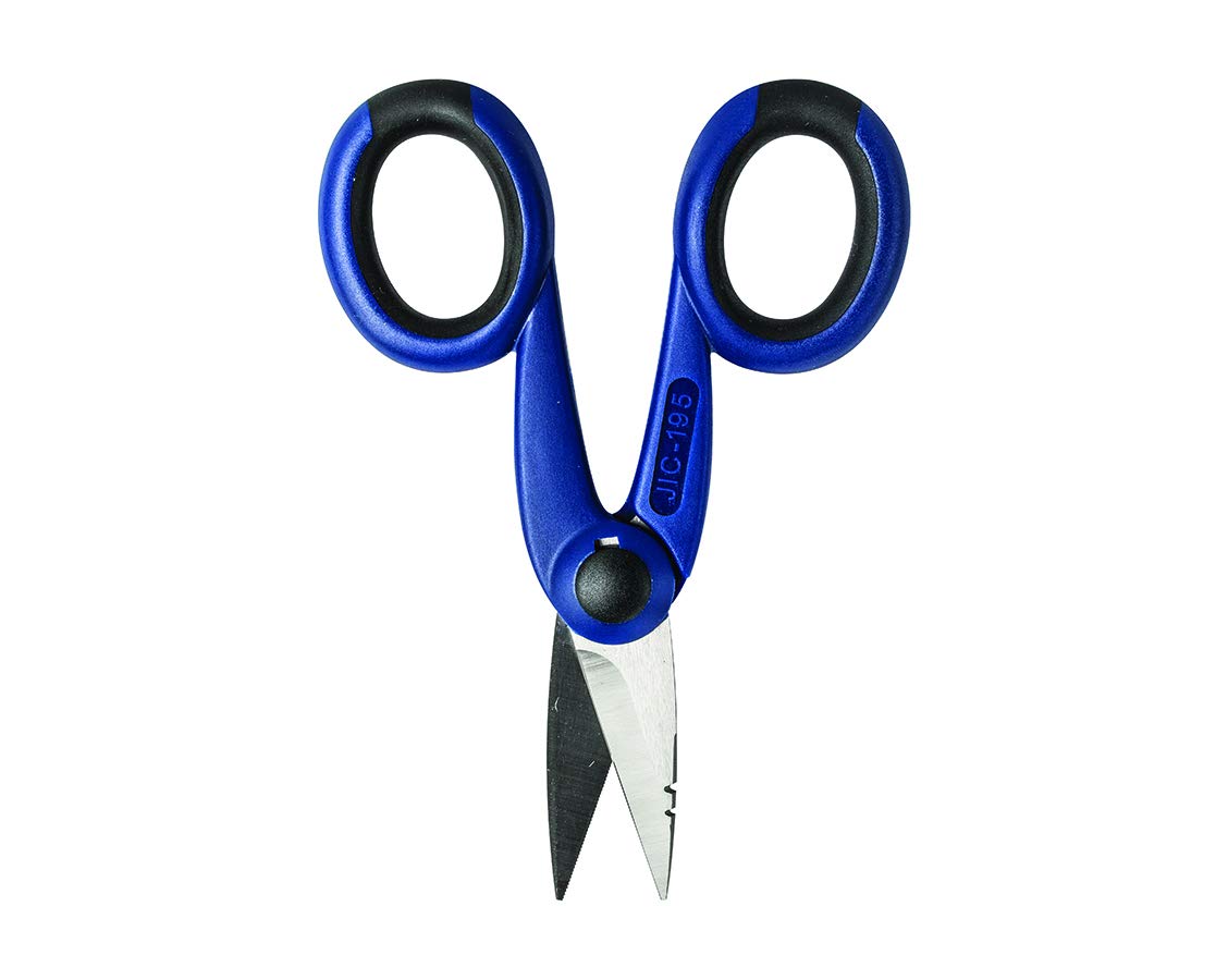 Jonard Tools JIC-195 Professional Stainless Steel Communication Scissors - Heavy Duty Wire Cutting Shears for Telecom, Network Cables & DIY Projects