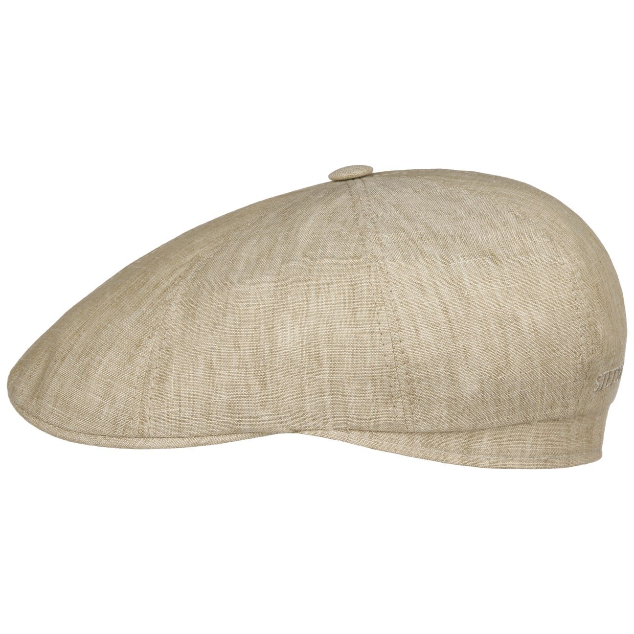 Stetson Bricksford 8-Panel Linen Flat Cap for Men - Vintage Style Summer Hat for Outdoor Activities, Golf, and Casual Wear