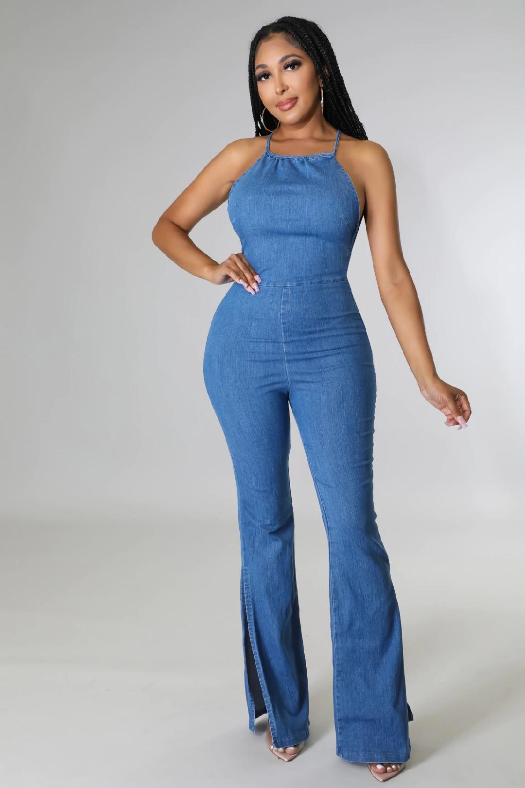 Kelisa Women's Denim Jumpsuit - Stylish Casual Romper for Everyday Wear | Perfect for Outings, Parties & Street Fashion