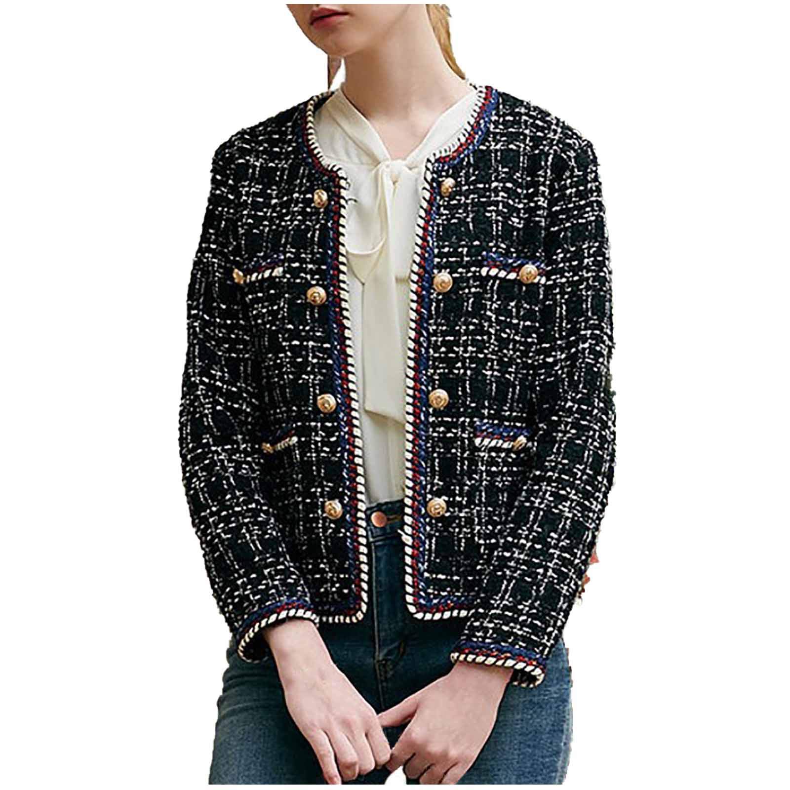 Women's Plus Size Winter Coat with Double Breasted Design - Fashionable Lattice Pattern Jacket for Autumn & Cold Weather - Perfect for Office, Dating, and Outdoor Activities