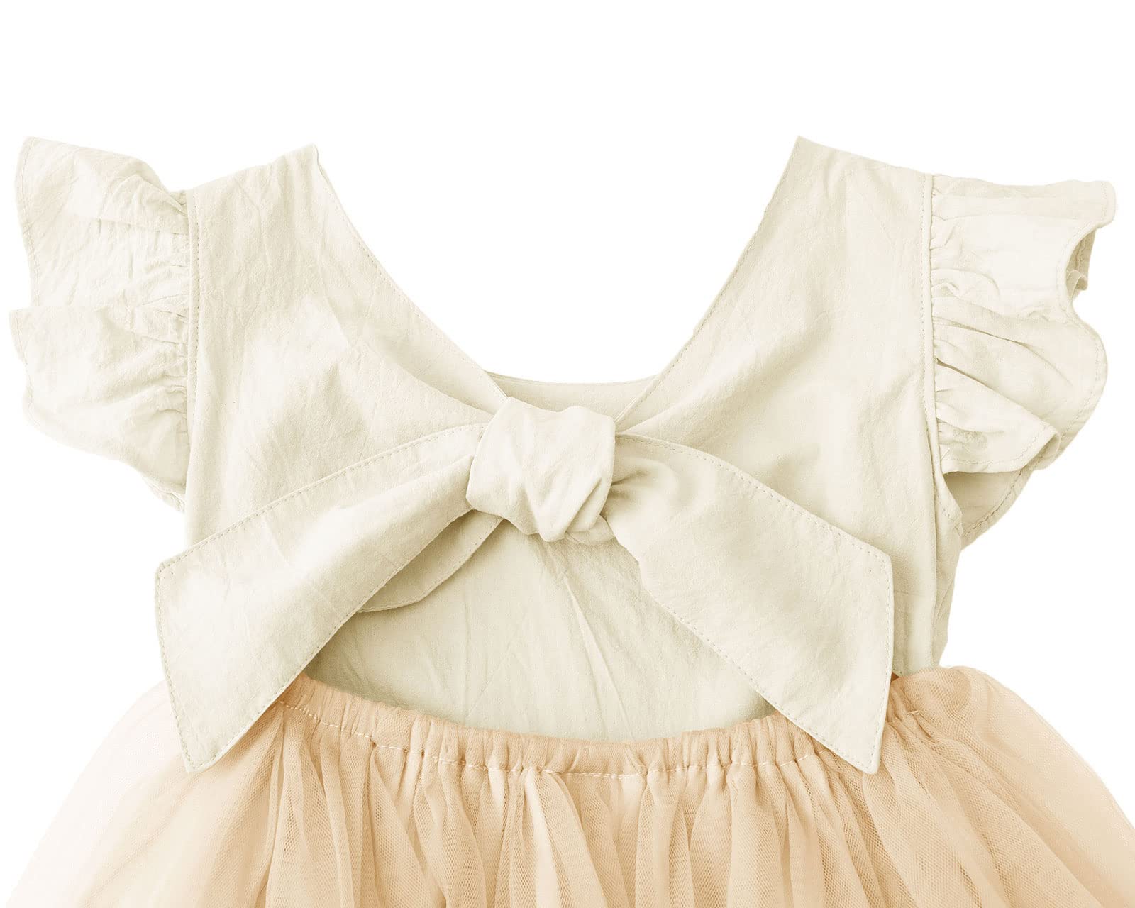 Dutebare Toddler Girls Tulle Tutu Dress - Linen Ruffle Tie Back Sleeveless Princess Party Dress for Kids | Perfect for Birthday Parties, Photo Shoots & Special Occasions