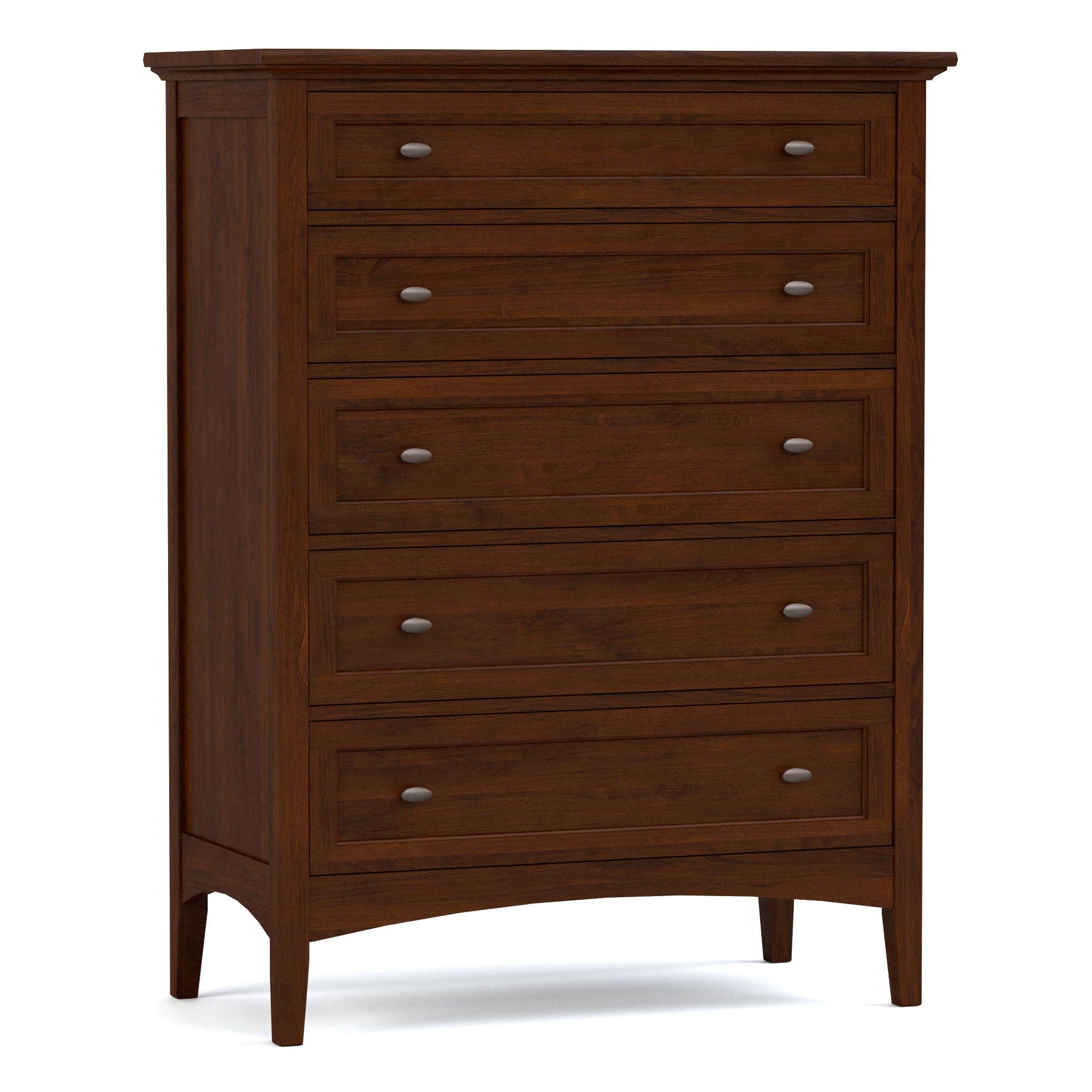 Revere Tall Chest - 5-Drawer Wooden Dresser for Bedroom Storage, Organizer for Clothes & Accessories - Perfect for Master Bedroom, Guest Room, or Dormitory