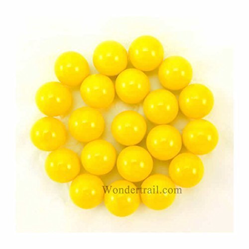 20-Pack Yellow Opaque 14mm Glass Marbles for DIY Crafts, Home Decor & Kids Games - WONGM011