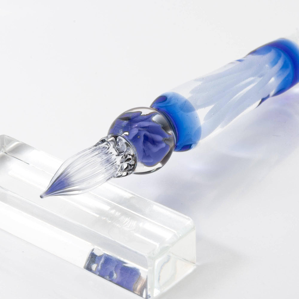 Blue Rose Glass Dip Pen - Elegant Calligraphy & Writing Tool for Artists, Lettering, and Wedding Invitations - Perfect for Ink Drawing, Hand Lettering, and Special Occasions