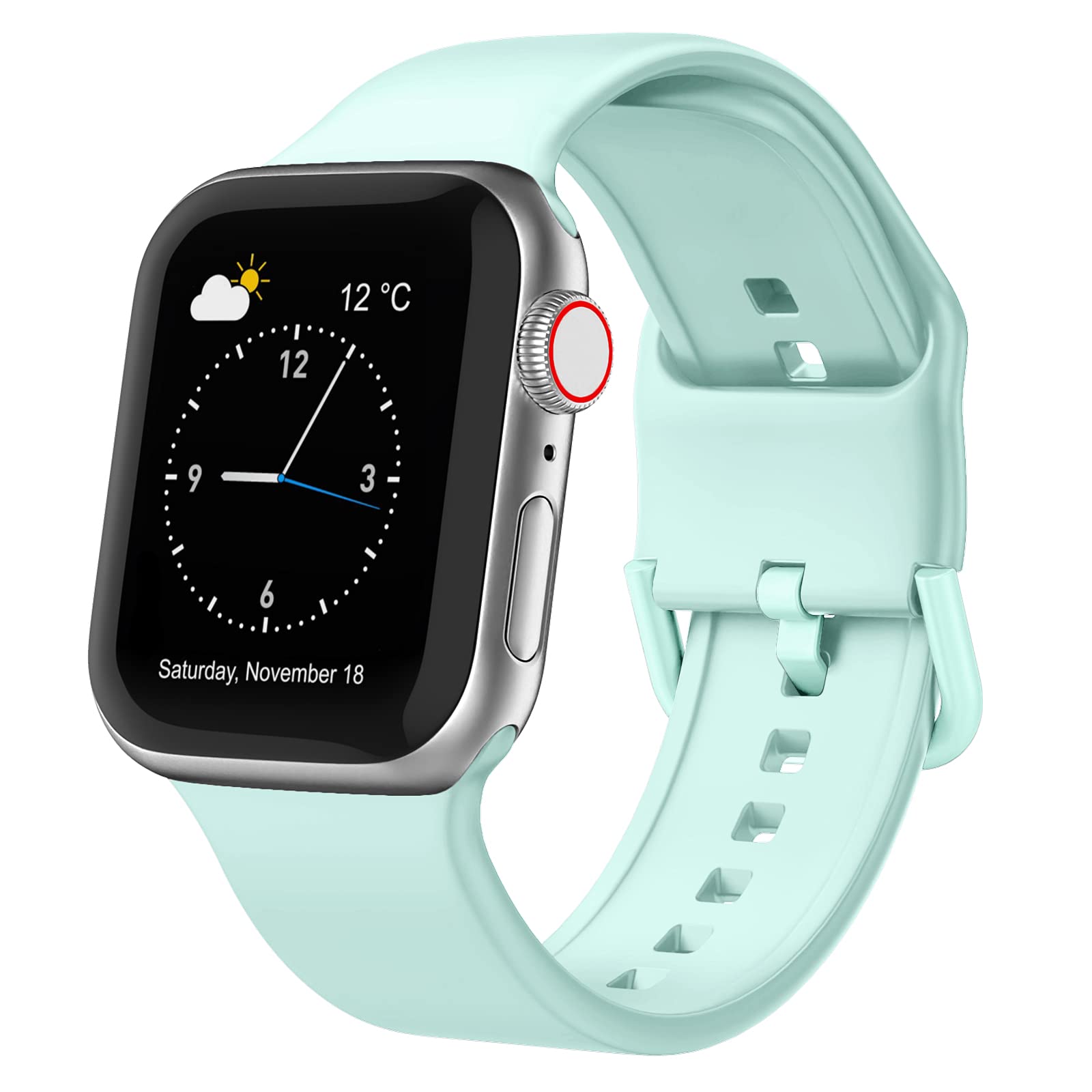 Premium Sport Band Compatible with Apple Watch Series 1-8, SE & Ultra (38mm/40mm/41mm/42mm/44mm/45mm/49mm) - Soft Silicone Replacement Strap with Secure Clasp for Women & Men - Perfect for Workouts, Running & Daily Wear