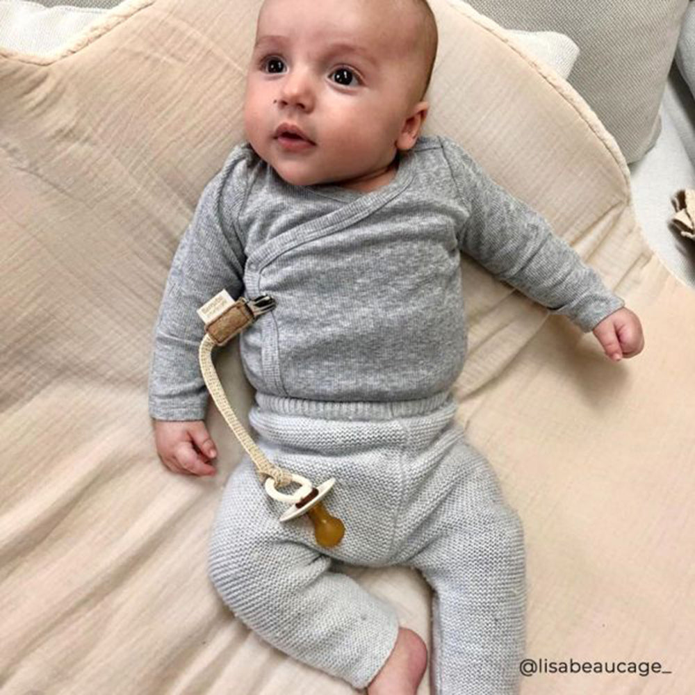 Barnabe Loves Coffee Pacifier Holder - Azur Blue Baby Pacifier Clip for Strollers & Car Seats - Perfect for On-the-Go Parents