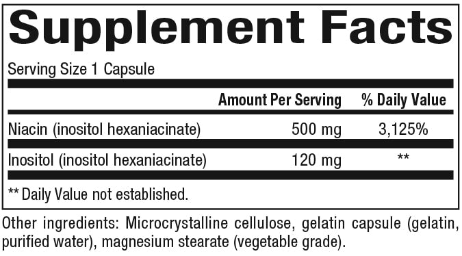 Vitamin B3 No Flush Niacin 500mg Supplement - Supports Heart Health & Energy Metabolism - Perfect for Daily Wellness & Cardiovascular Support