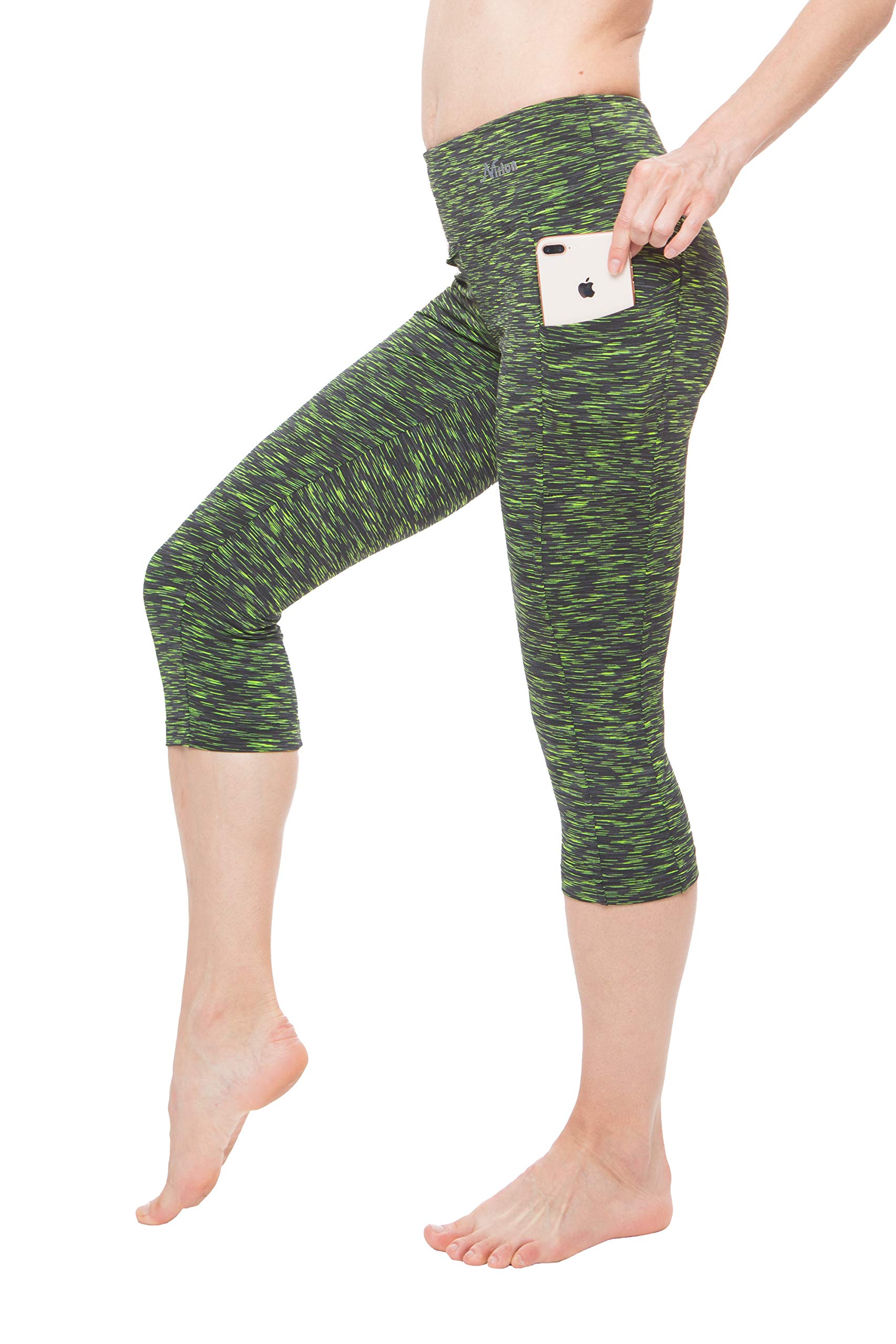 Breathable High Waisted Capri Leggings with Pockets for Women - Nirlon Workout Yoga Running Casual Pants - Perfect for Gym, Lounge & Everyday Wear