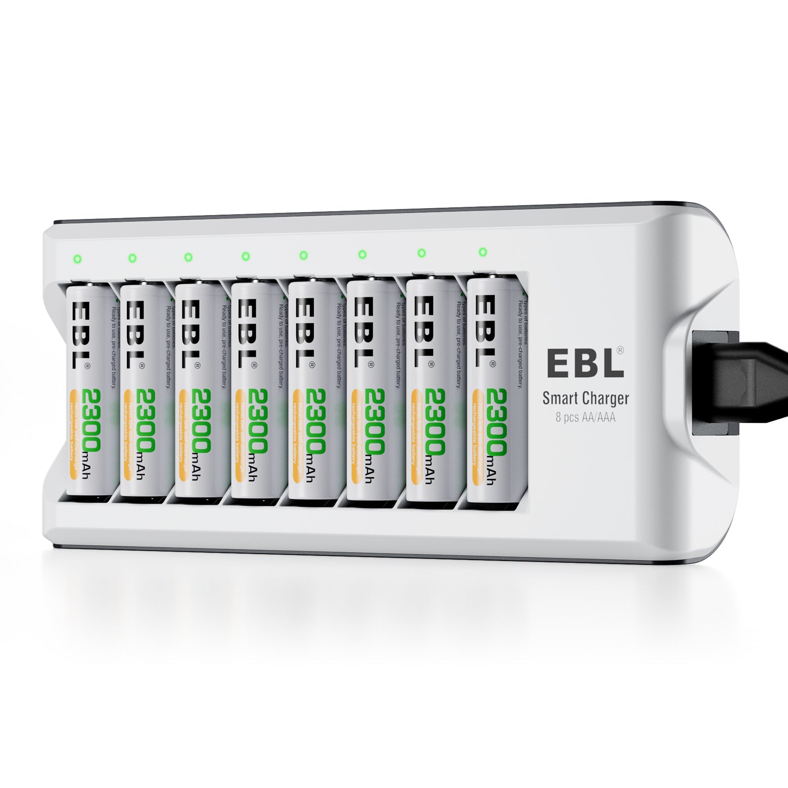 EBL AA AAA Rechargeable Batteries with Upgraded 808 Fast Charger - Perfect for Cameras, Toys, Flashlights & Electronic Devices