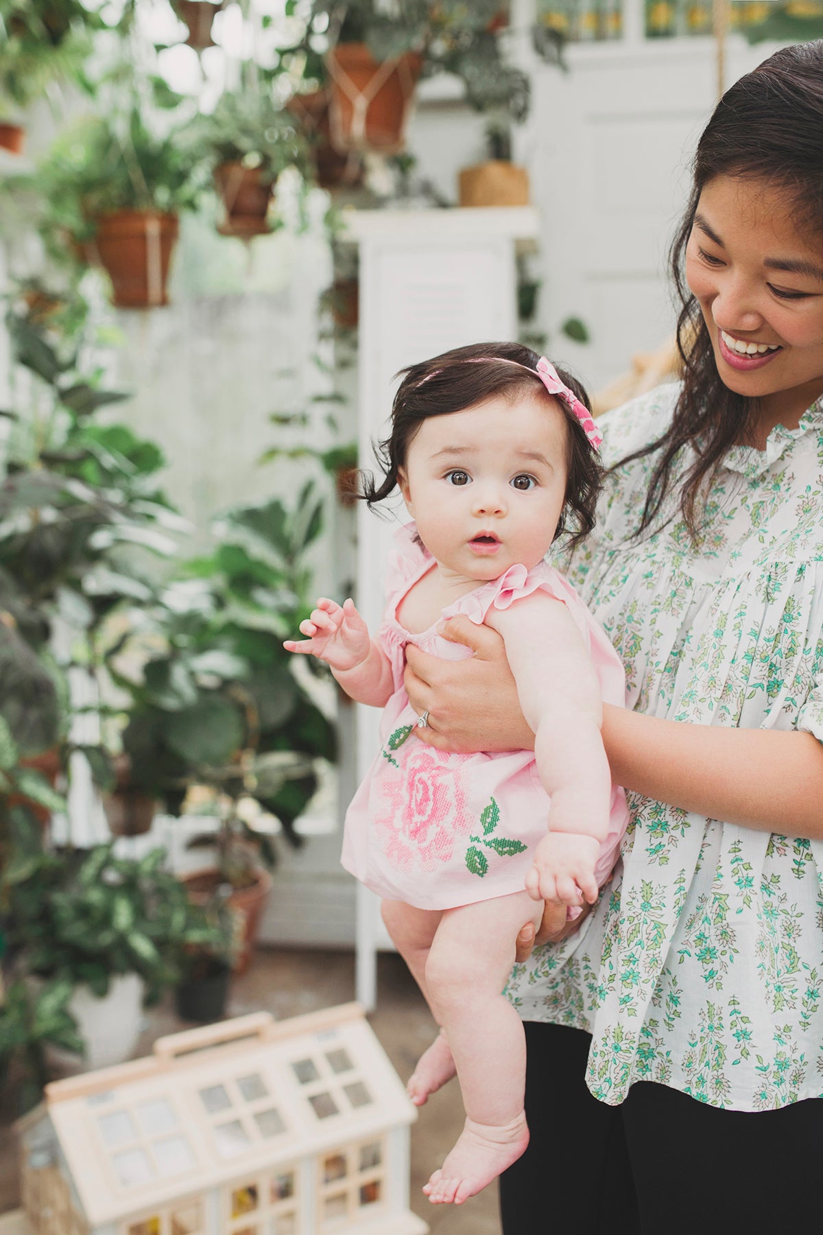 Everbloom Floral Baby Girls Outfit Set - Rose Pink Dress & Headband for Newborn Toddler | Perfect for Photoshoots, Birthday Parties & Special Occasions
