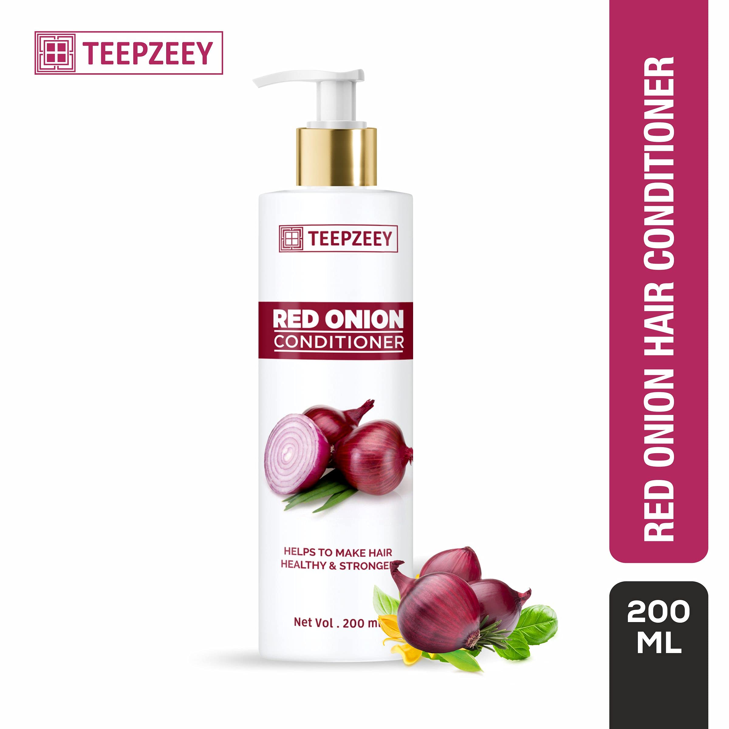 Teepzeey Red Onion Hair Conditioner 200ml & Salicylic Acid Face Serum 40ml for Acne, Blackheads & Pore Minimizing - 2 Piece Skincare Set for Hair Growth & Clear Skin - Perfect for Daily Hair Care & Acne Treatment Routine