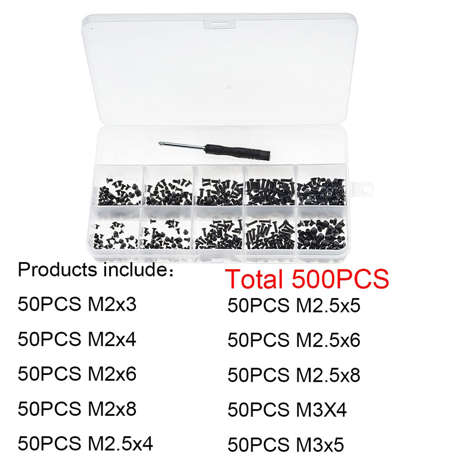 Amangul Cross Grooved Flat Head Mechanical Screws - Laptop & Notebook Computer Replacement Screws (10-Pack) - Perfect for PC Repair, Electronics Assembly, and DIY Projects
