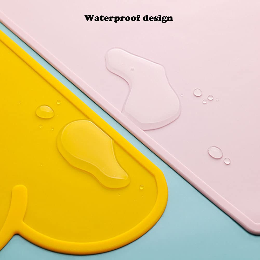 Premium Silicone Pet Feeding Mat with Raised Edges - Non-Slip Waterproof Dog & Cat Food Bowl Mat - Easy Clean Pet Placemat for Messy Eaters (Orange) - Perfect for Kitchen, Crate & Travel Use