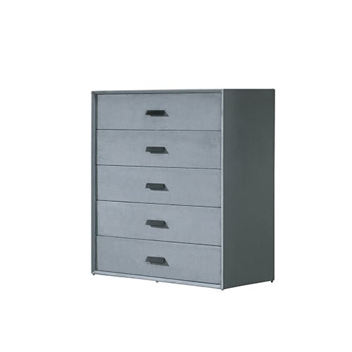 Estella Fabric Upholstered Tallboy Dresser with 5 Drawers - Stylish Bedroom Storage Solution for Clothes & Accessories | Perfect for Master Bedroom, Guest Room & Dorm Organization