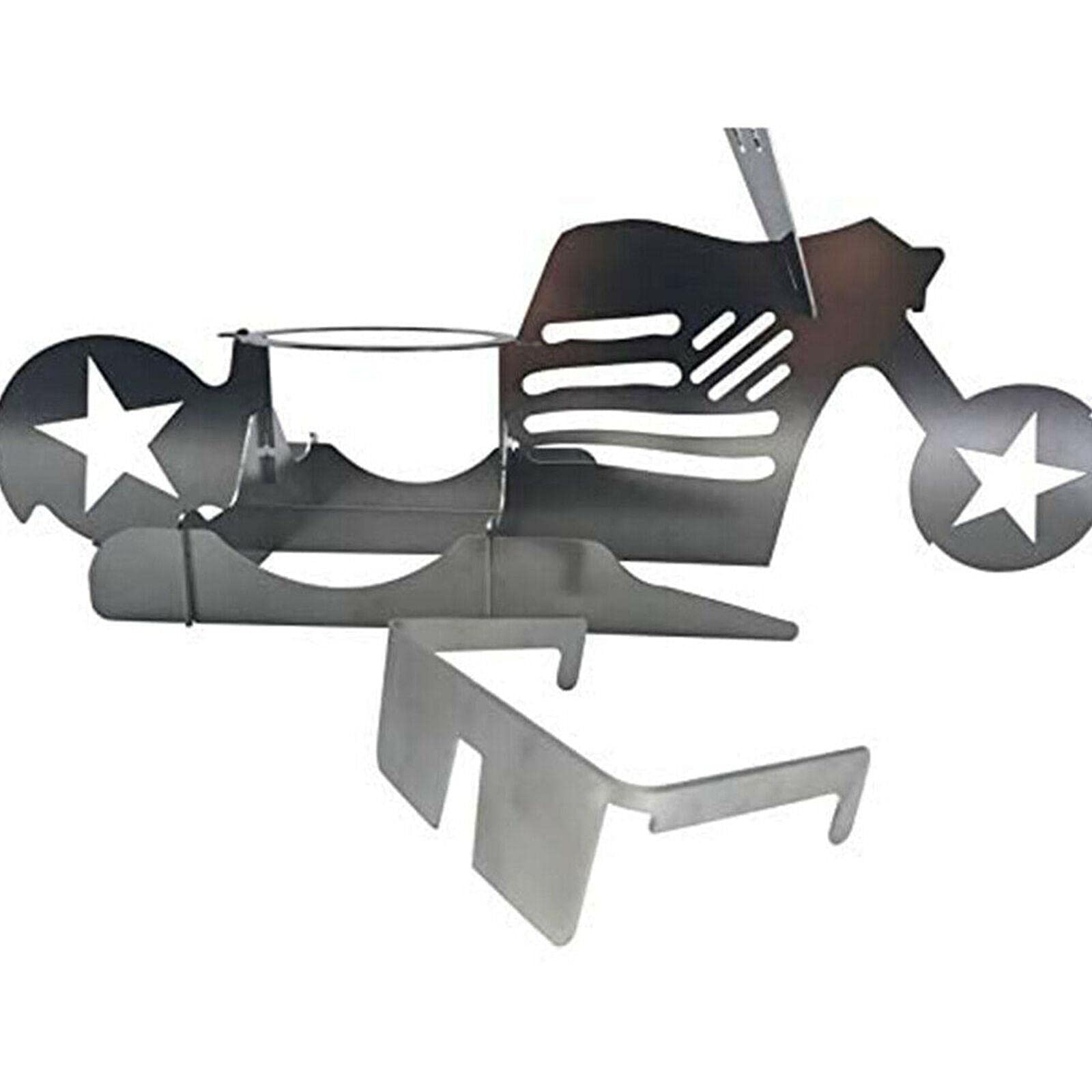 BebLP Motorcycle Beer Can Chicken Stand - Portable BBQ Grill Table for Outdoor Cooking, Camping, and Tailgating | Heavy-Duty Prep Table with Side Shelves for Grilling, Smoking, and Roasting