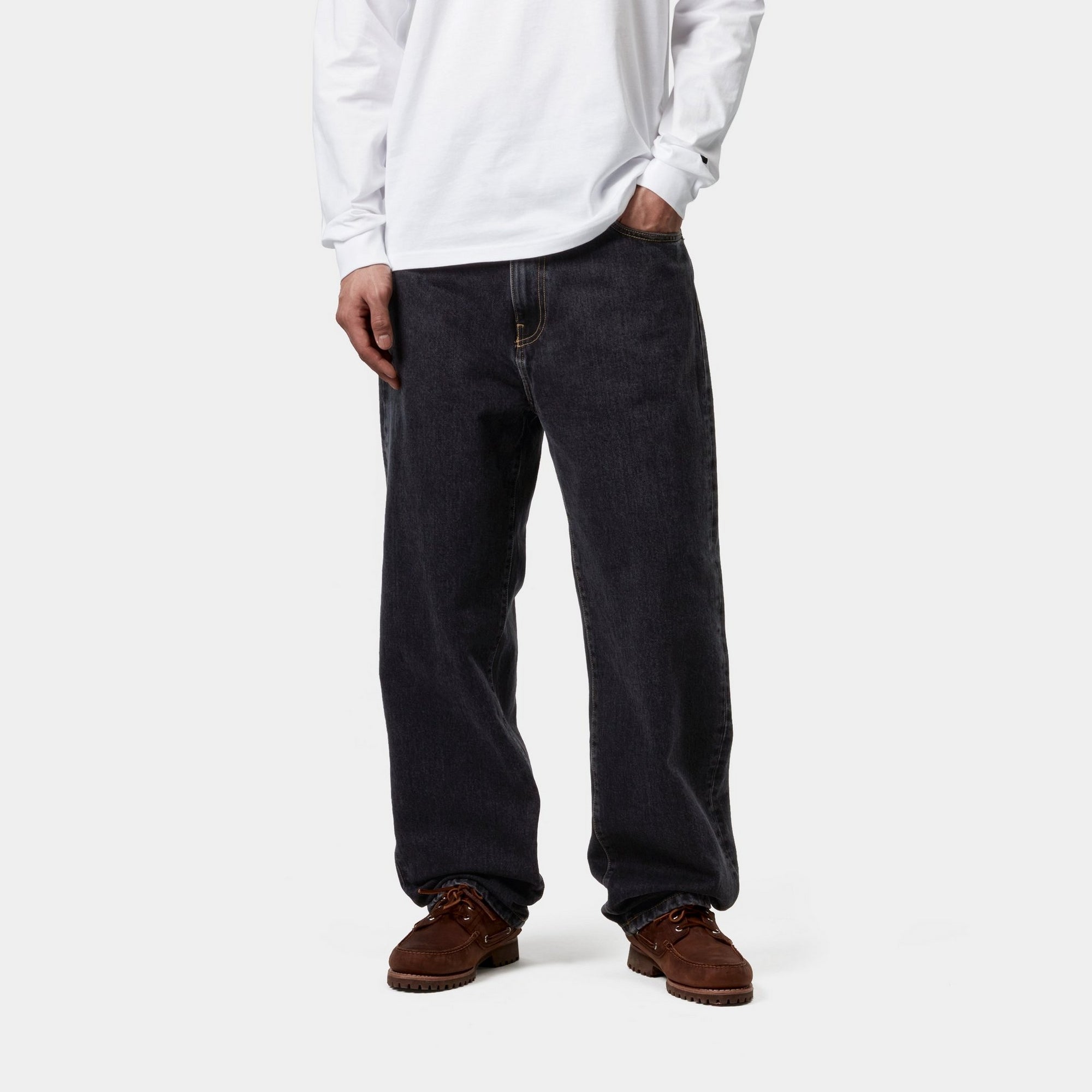Aaron Men's Casual Pants - Black Stone Washed Denim for Everyday Wear & Outdoor Activities