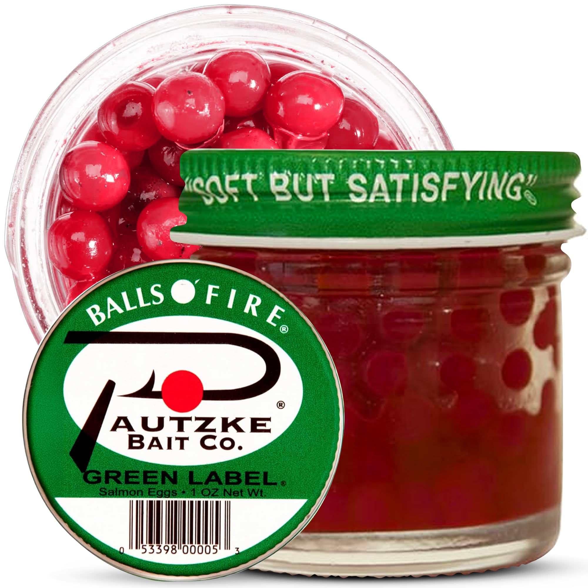 Pautzke Balls O' Fire Salmon Eggs Bait - Premium Real Salmon Eggs for Trout & Salmon Fishing, Soft Fish Eggs for Single Egg Bait or Egg Sacks - Ideal for Freshwater & Ice Fishing Adventures