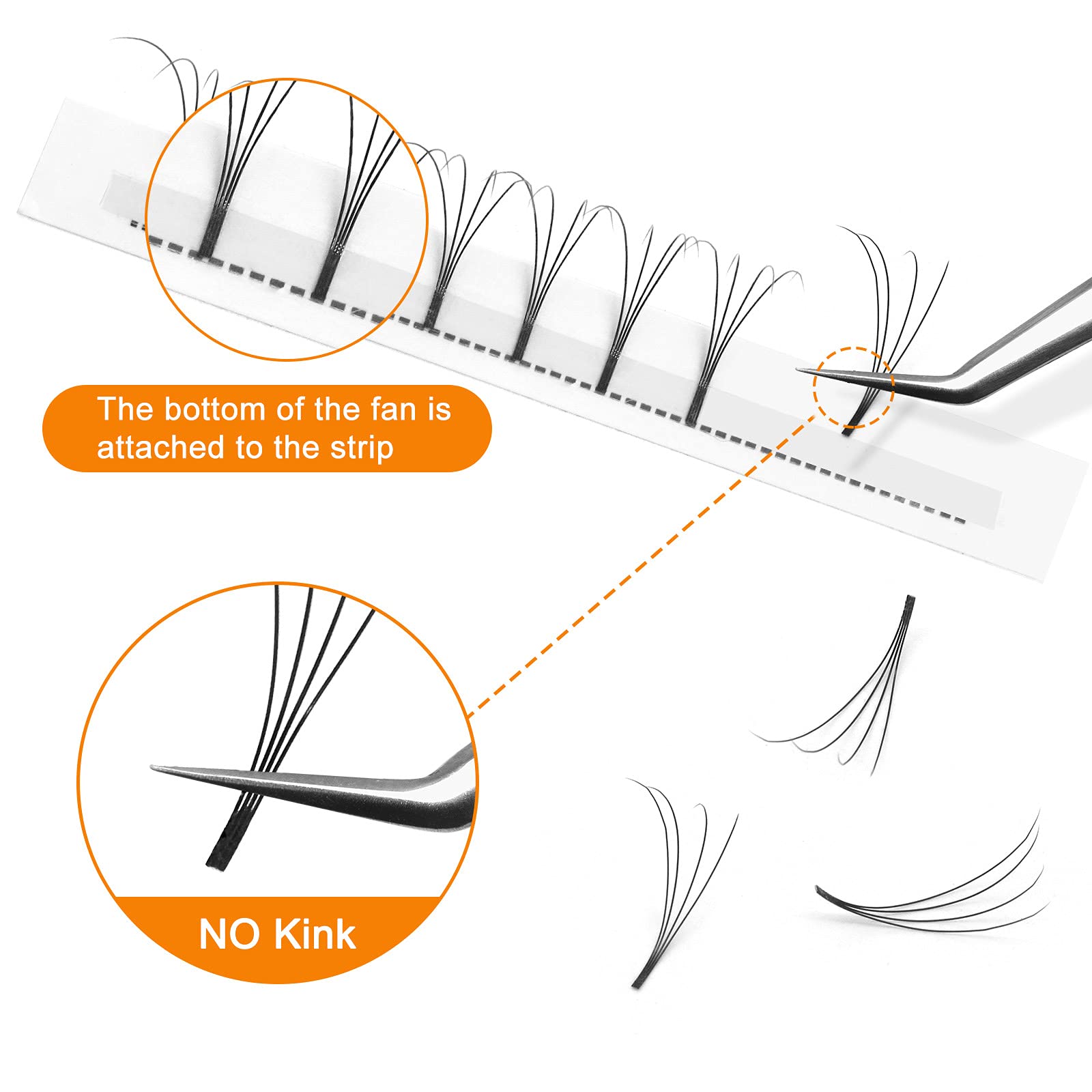 3D-8D Volume Lash Extensions Premade Fans Mixed Tray - 9-16mm & 12-15mm .07/.10 C/D Curl - Long Stem 8-20mm (4D .07C 11) - Perfect for Salon Professionals & DIY Lash Enthusiasts