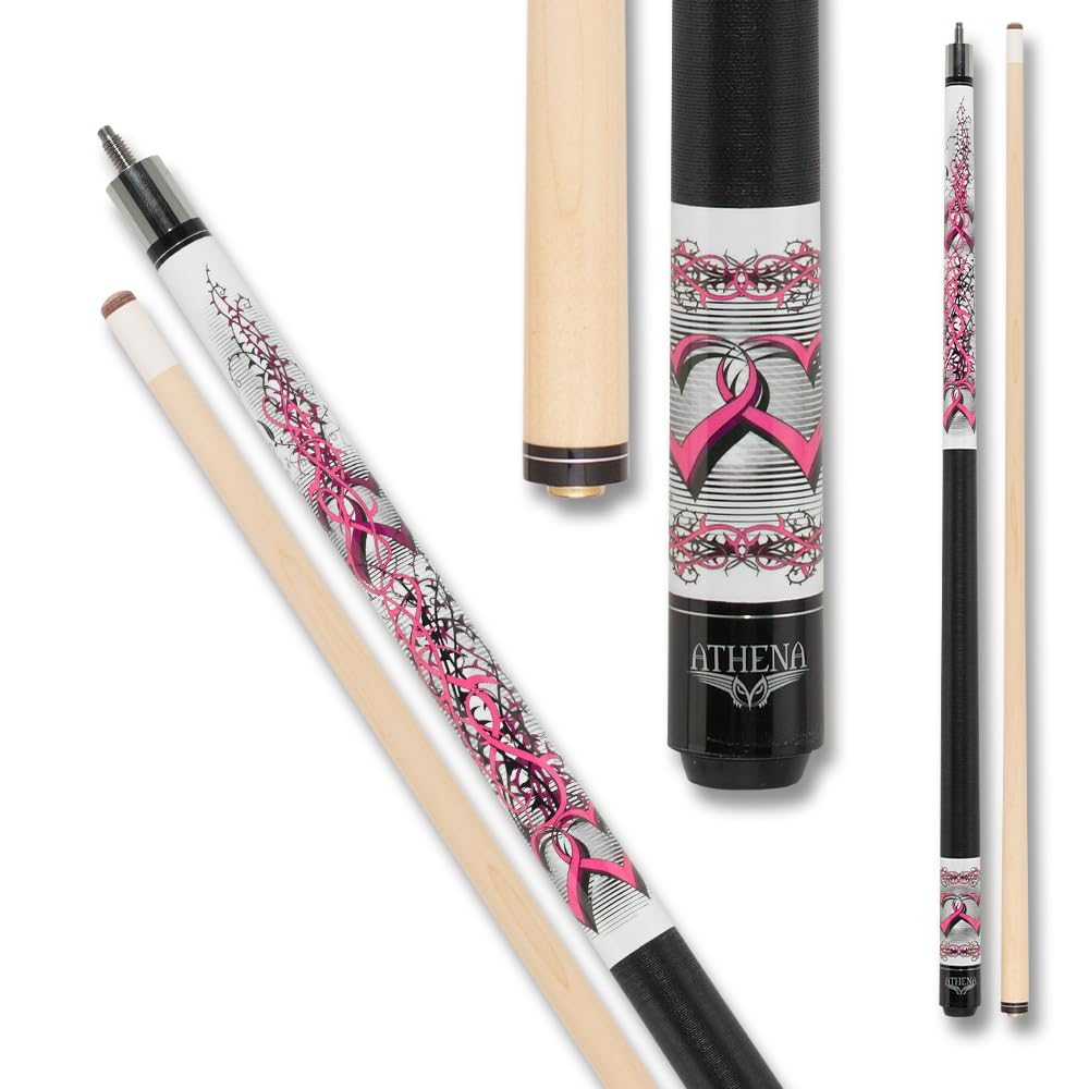Athena ATH42 Hearts and Rose Thorns Pool Cue Stick - Premium Billiard Accessory for Professional & Recreational Players - Perfect for Bars, Game Rooms & Home Use