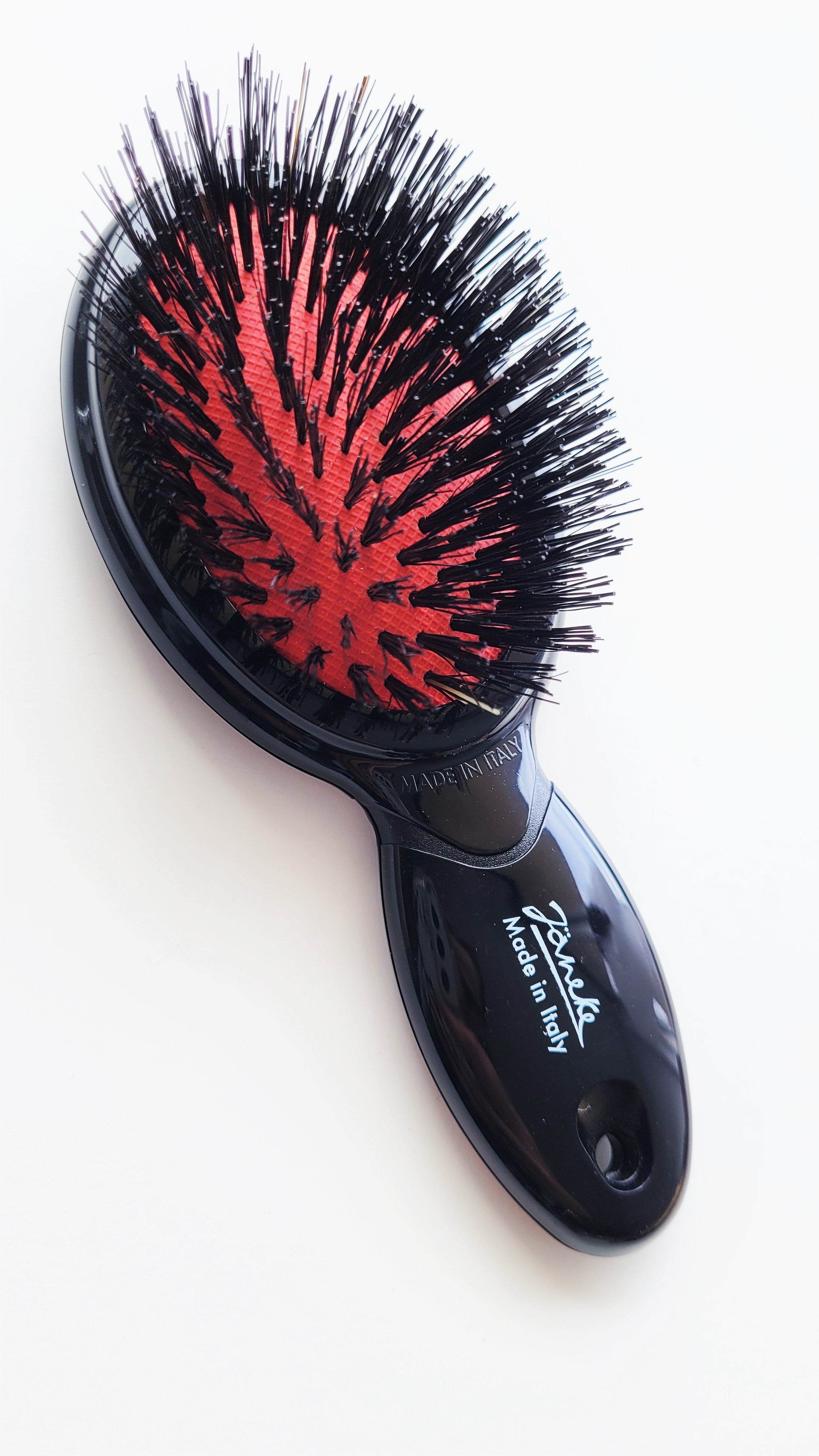 Janeke Pure Bristle Brush - Small Professional Line Hair Brush for Smooth Styling & Detangling - Perfect for Salons, Home Use & Travel