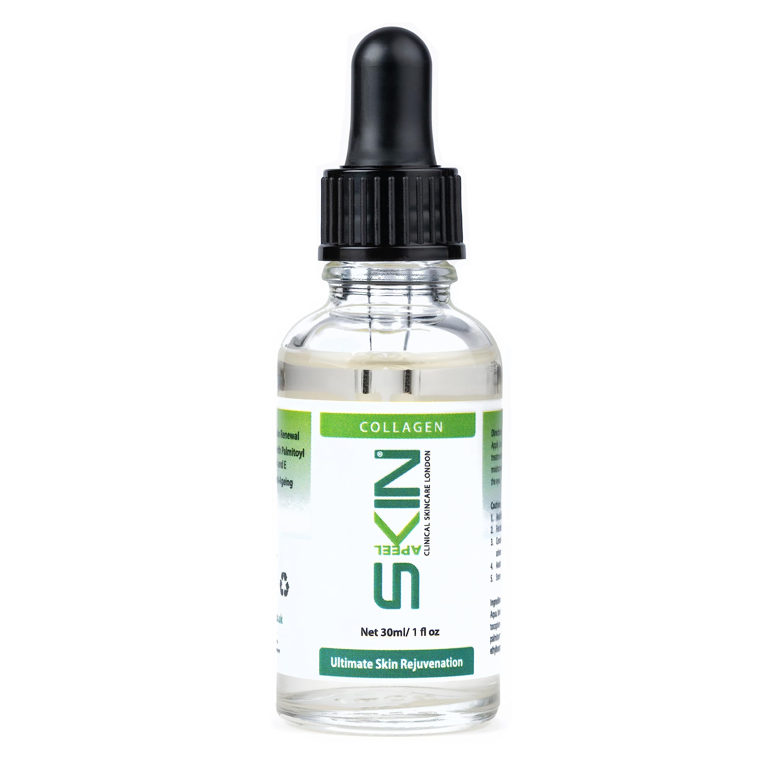 30ml Collagen Serum for Face - 1 fl. oz Anti-Aging Clinical Skincare Made in UK - Best with Microneedle Derma Roller & Stamp for Wrinkles & Fine Lines - Perfect for Night Routine & Daily Skincare Regimen
