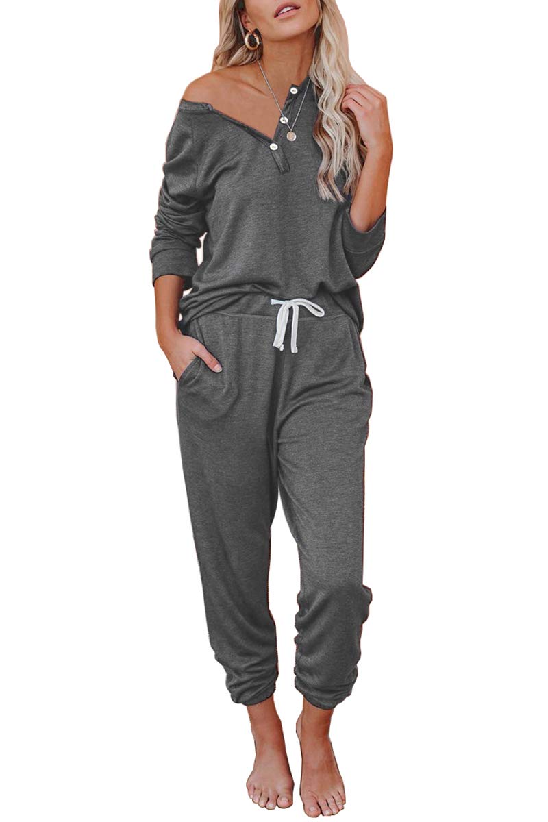 AUTOMET Women's 2-Piece Pajama Set - Cozy Fall Loungewear with Sweatpants | Soft Lounge Outfit for Sleep, Relaxing at Home & Casual Wear