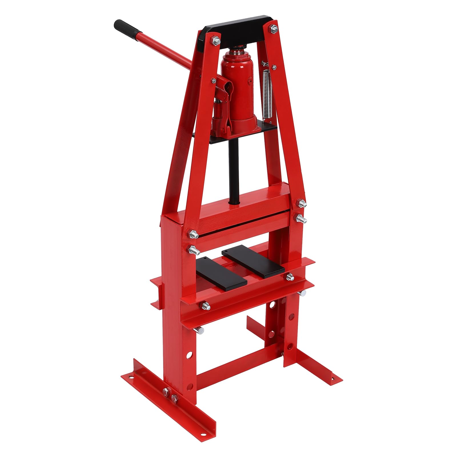 6-Ton Hydraulic Shop Press with Adjustable A-Frame & Press Plates - Heavy Duty Benchtop/Floor Press for Metalworking, Woodworking & Auto Repair (Red) - Perfect for Garage, Workshop & DIY Projects