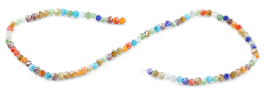 4mm Rainbow Twist Round Faceted Crystal Beads for Jewelry Making - DIY Bracelets, Necklaces, Earrings & Craft Projects - Sparkling Glass Beads for Scrapbooking, Home Decor & Gift Making
