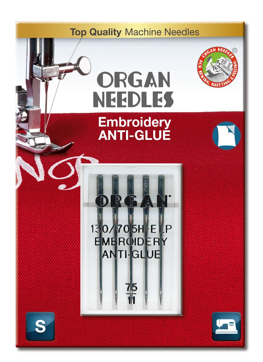 Premium Anti-Glue Embroidery Needles #75/11 - 5-Pack for Delicate Fabrics & Professional Embroidery Work | Perfect for Quilting, Sewing & Craft Projects