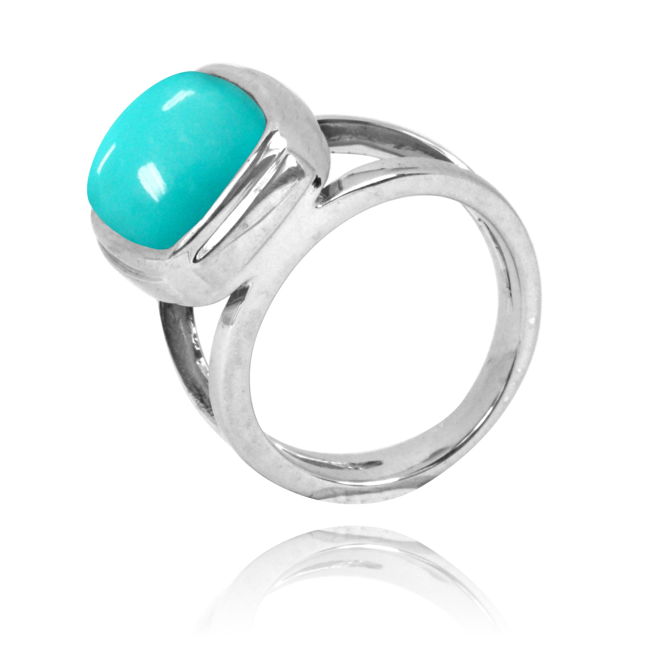 Natural Compressed Turquoise Gemstone Ring for Women - Handmade Sterling Silver Boho Jewelry - Perfect for Gift, Wedding & Everyday Wear