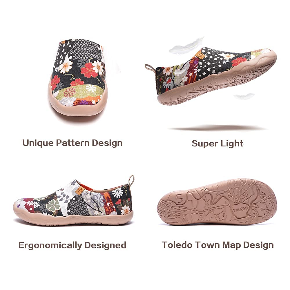 UIN Women's Art Travel Slip-On Shoes - Lightweight Breathable Casual Loafers for Walking, Work & Travel | Comfortable Flats for Women | Perfect for Office, Vacation & Everyday Wear