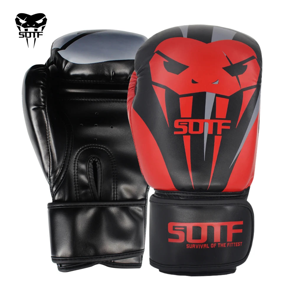 SUOTF MMA Boxing Gloves - Premium Leather Training Gloves for Muay Thai, Kickboxing & Combat Sports - Perfect for Sparring, Bag Work & Fitness Training