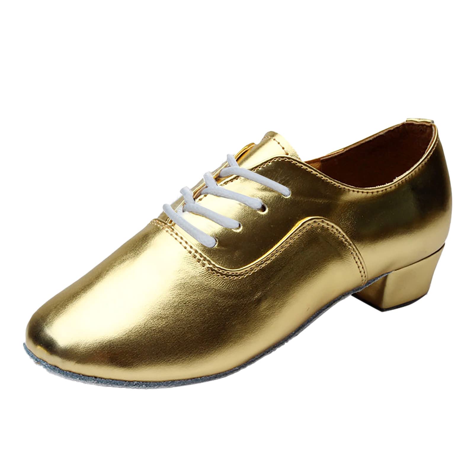 Men's Black Business Casual Shoes - Comfortable Lace-Up Dress Shoes for Office, Modern Latin Dance Shoes for Ballroom & Social Events