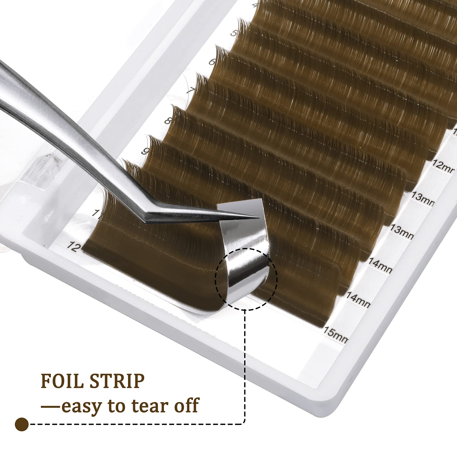 Premium 3D/5D-20D Colored Eyelash Extensions - Easy Fan Volume Lashes in Brown (0.07 C Curl, 9-16mm Mixed Tray) for Rapid Blooming & Self-Fanning Effect | Perfect for Bridal Makeup, Special Occasions & Dramatic Eye Looks