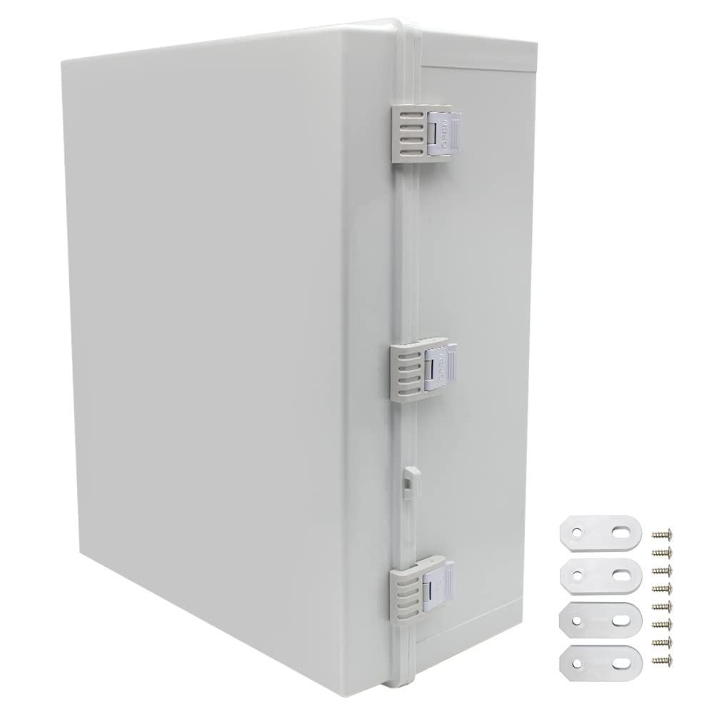 19.69 x 15.75 x 7.87 Inch Large Waterproof Outdoor Electrical Junction Box - Heavy Duty Plastic Enclosure with Cover for Electronics | Dustproof & Weatherproof Housing for Industrial, Solar Panel & Home Electrical Projects