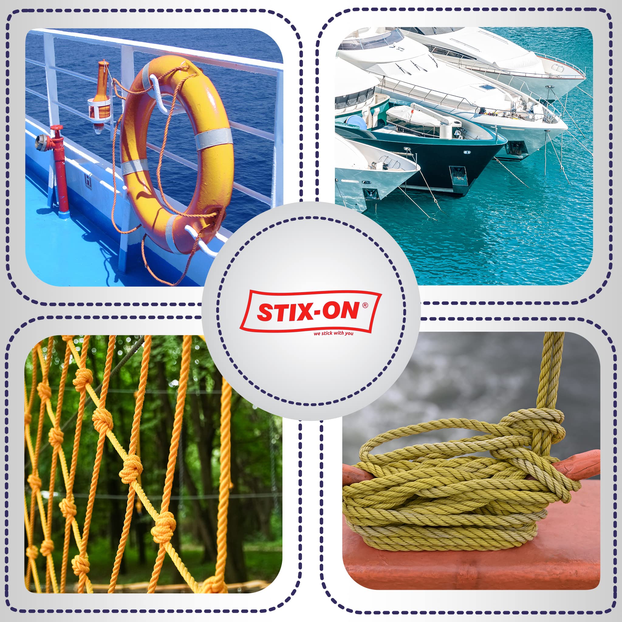 1/4 Inch Polypropylene Rope 100Ft - Heavy Duty Twisted Marine Rope for Boats & Docks - Oil, Heat & UV Resistant - High Tensile Strength Nautical Rope - Perfect for Mooring, Towing & Water Sports
