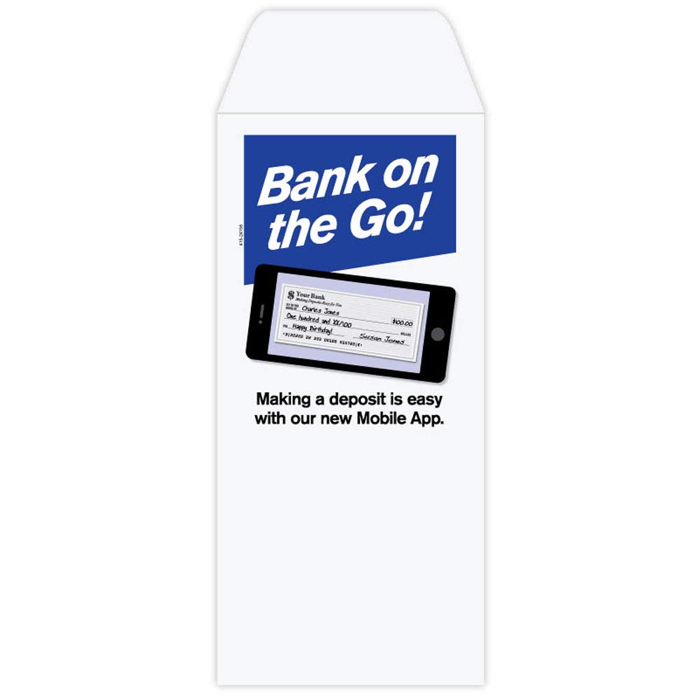 Drive Up Envelopes for Banking - 500 Count Money Deposit Sleeves - Secure Phone Banking Envelopes - Perfect for ATM Deposits & Mobile Banking Transactions