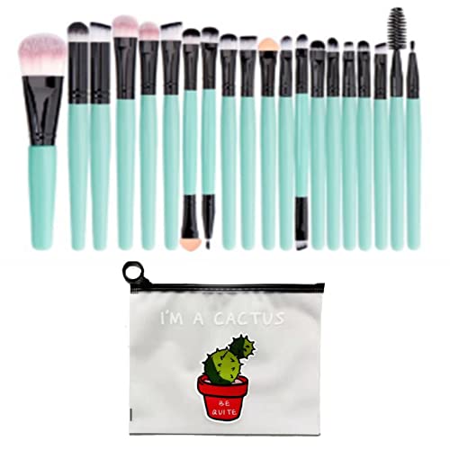 20-Piece Professional Eye Makeup Brush Set by MALEFECIA - Eyeshadow, Nose Contour, Flat, Concealer, Stippling, Face Mask & Angled Eyeliner Brushes - Perfect for Makeup Artists, Beginners & Beauty Enthusiasts