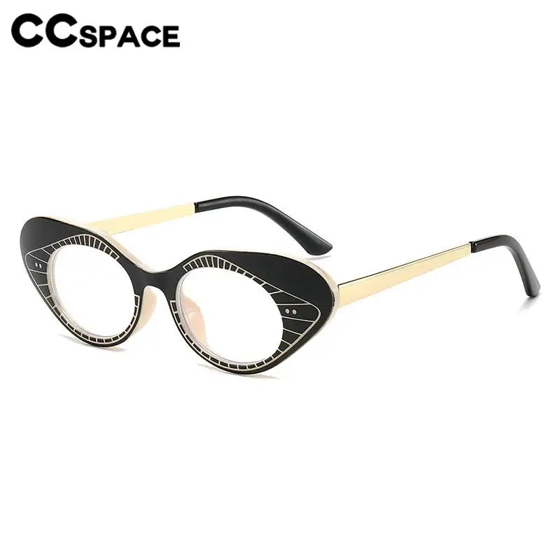 CCspace Women's Full Rim Cat Eye Titanium Eyeglasses Frame - Lightweight & Durable TR90 Material - Fashionable Reading Glasses for Work, Office & Everyday Wear